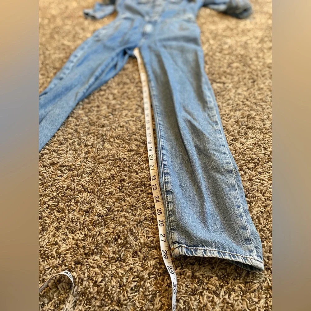 Mavi Eva Denim Jumpsuit Light Indigo Blue S - Picture 8 of 11